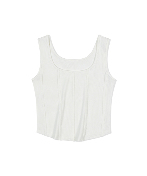 MOAA(モア)の「シェイプ&リブトップ ノースリーブ(ホワイト)(Tシャツ/カットソー・レディース・その他・SMALL/MEDIUM)」の2枚目の写真
