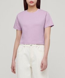 ウィメンズクルーネッククロップTシャツ[ライラック]