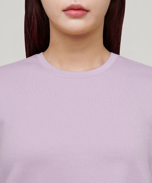 MUSINSA STANDARD WOMAN（ムシンサスタンダードウーマン）の「ウィメンズクルーネッククロップTシャツ[ライラック]（Tシャツ/カットソー・レディース・その他・SMALL/MEDIUM/LARGE/X-SMALL）」の3枚目の写真