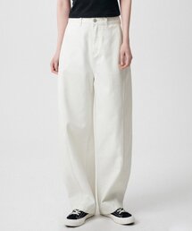 ウィメンズツイストセミバルーンデニムパンツ[クリーム]