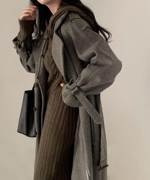 FAVORITO(ファヴォリート)の「ダブルブレストリボンコート(チェスターコート・レディース・ベージュ/グレー・F)」の18枚目の写真