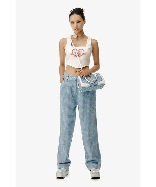 YOUHEE（ユヒ）の「LOGO LACE SLEEVELESS WHITE（Tシャツ/カットソー・レディース・その他・FREE）」の2枚目の写真