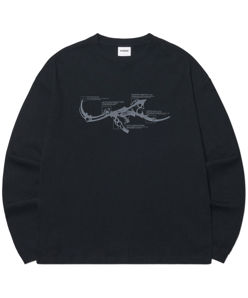 NOMANUAL(NOMANUAL)の「NM RIFLE WAFFLE LONG SLEEVE TEE - BLACK(Tシャツ/カットソー・レディース・その他・MEDIUM/LARGE/X-LARGE)」の1枚目の写真