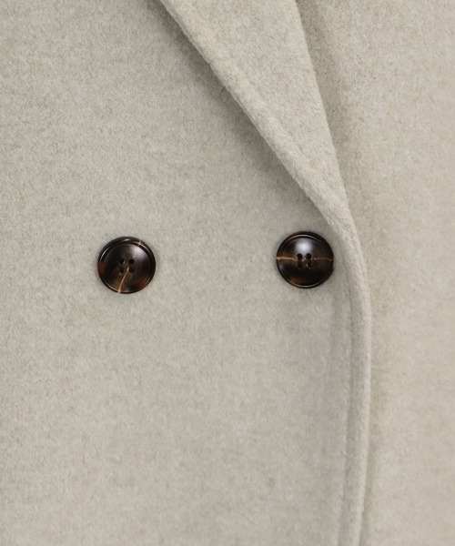 BLUEEAST（ブルーイースト）の「テーラードウールロングコート（チェスターコート・レディース・ベージュ/チャコールグレー・MEDIUM）」の5枚目の写真