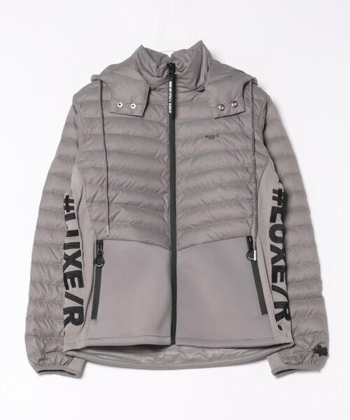LUXE/R GOLF(ラグジュ ゴルフ)の「(RM)【LUXE/R GOLF】2WAY コンビネーション ダウン フード ジャケット(ダウンジャケット/コート・メンズ・ブラック/チャコールグレー/オフホワイト・XL/L/M)」の1枚目の写真