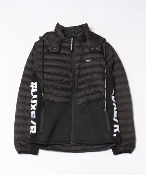 LUXE/R GOLF(ラグジュ ゴルフ)の「(RM)【LUXE/R GOLF】2WAY コンビネーション ダウン フード ジャケット(ダウンジャケット/コート・メンズ・ブラック/チャコールグレー/オフホワイト・XL/L/M)」の3枚目の写真