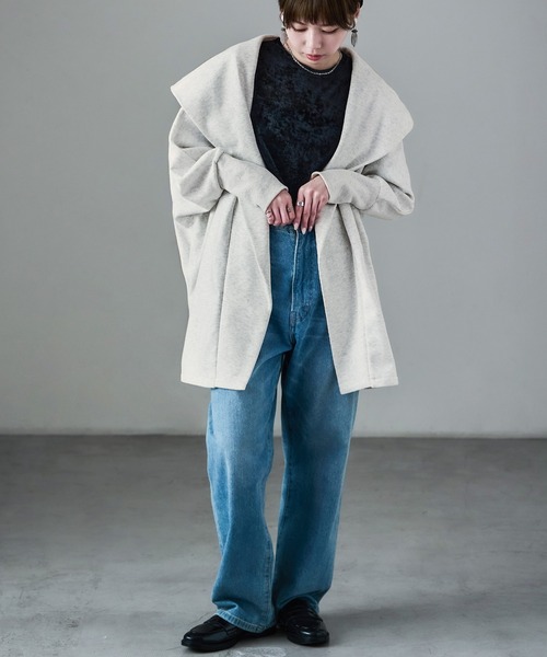 Fashion Letter(ファッションレター)の「裏フリース ポンディング ガウンジャケット(その他アウター・レディース・オートミール/ブラウン/グレー/ブラック・M)」の1枚目の写真