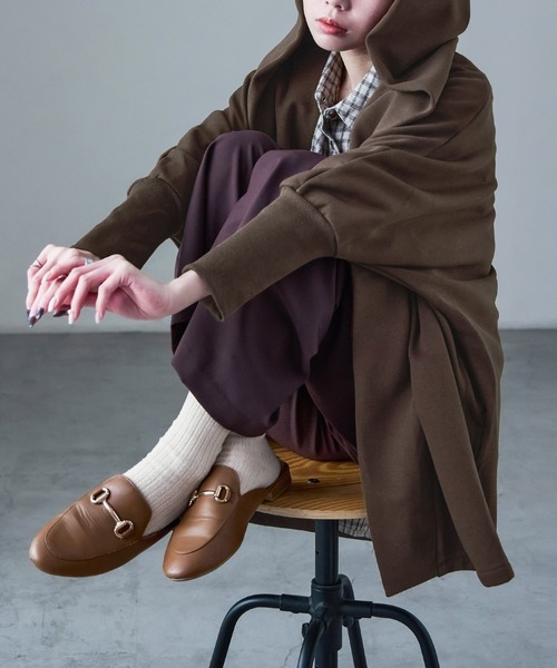 Fashion Letter(ファッションレター)の「裏フリース ポンディング ガウンジャケット(その他アウター・レディース・オートミール/ブラウン/グレー/ブラック・M)」の4枚目の写真