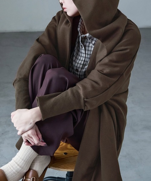 Fashion Letter(ファッションレター)の「裏フリース ポンディング ガウンジャケット(その他アウター・レディース・オートミール/ブラウン/グレー/ブラック・M)」の5枚目の写真