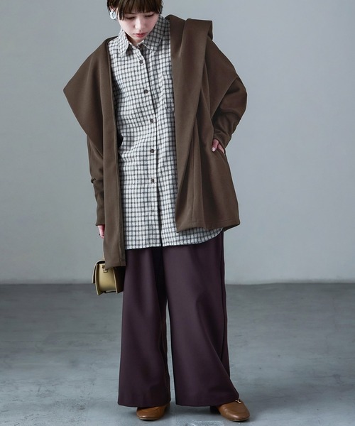 Fashion Letter(ファッションレター)の「裏フリース ポンディング ガウンジャケット(その他アウター・レディース・オートミール/ブラウン/グレー/ブラック・M)」の7枚目の写真