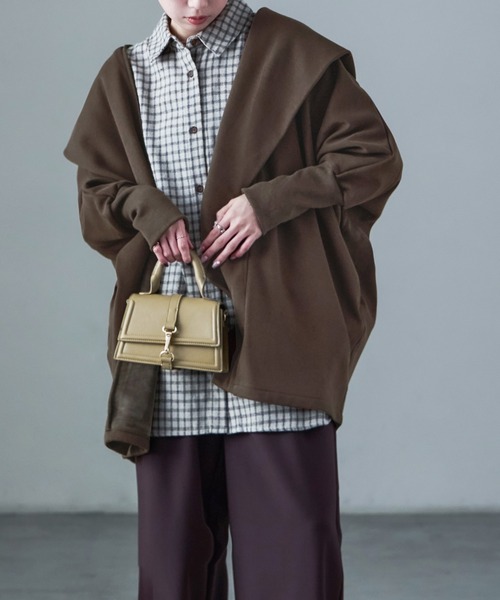 Fashion Letter(ファッションレター)の「裏フリース ポンディング ガウンジャケット(その他アウター・レディース・オートミール/ブラウン/グレー/ブラック・M)」の8枚目の写真