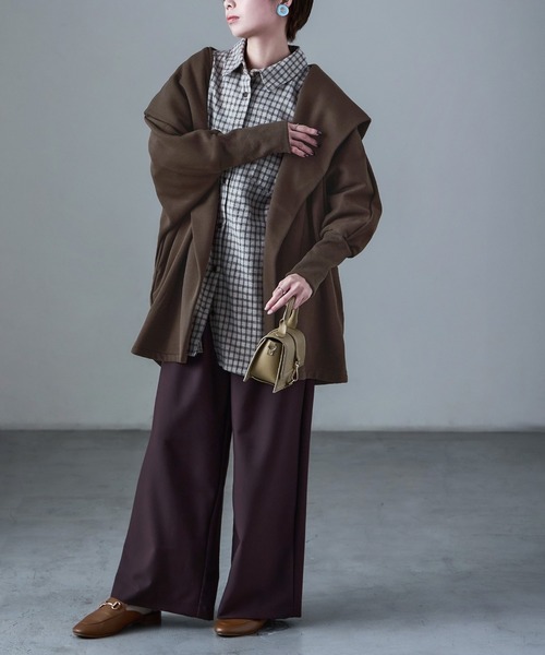 Fashion Letter(ファッションレター)の「裏フリース ポンディング ガウンジャケット(その他アウター・レディース・オートミール/ブラウン/グレー/ブラック・M)」の9枚目の写真