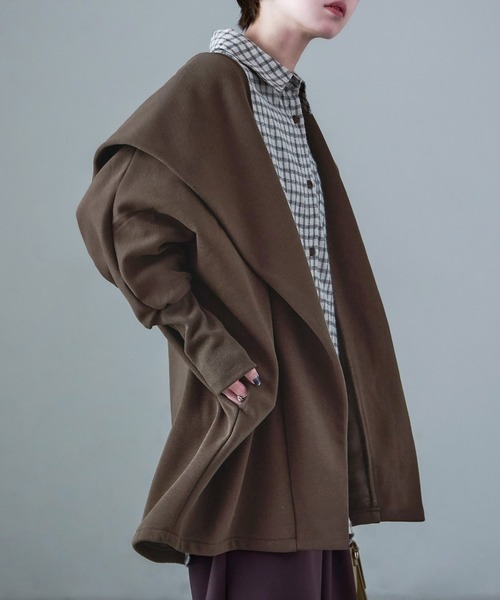 Fashion Letter(ファッションレター)の「裏フリース ポンディング ガウンジャケット(その他アウター・レディース・オートミール/ブラウン/グレー/ブラック・M)」の10枚目の写真