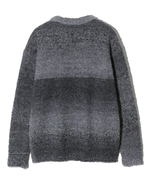 NODU（ノードユー）の「NPN Gradient Buckle Two-Tone Color Stripe Round Neck Long Sleeve Knit [Black]（ニット/セーター・メンズ・その他・LARGE/MEDIUM）」の3枚目の写真