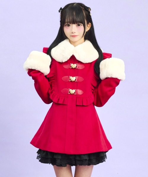 Secret Honey(シークレットハニー)の「ヨーク切替ハートビットコート(その他アウター・レディース・レッド/グレー/オフホワイト・MEDIUM)」の3枚目の写真