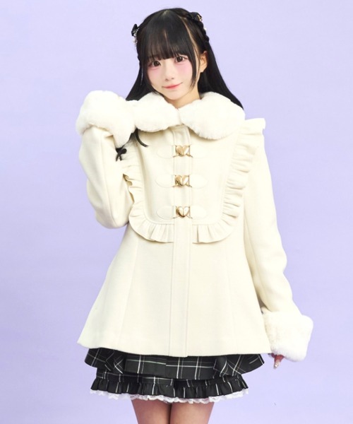 Secret Honey(シークレットハニー)の「ヨーク切替ハートビットコート(その他アウター・レディース・レッド/グレー/オフホワイト・MEDIUM)」の1枚目の写真