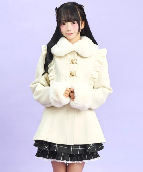 Secret Honey(シークレットハニー)の「ヨーク切替ハートビットコート(その他アウター・レディース・レッド/グレー/オフホワイト・MEDIUM)」の5枚目の写真