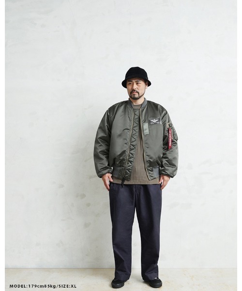 【美品】希少色 ALPHA MA-1 XL アイスグレー アルファ 中綿 防寒 ALPHA WAIPER別注 MA-1 VINTAGE GRAY M アルファ