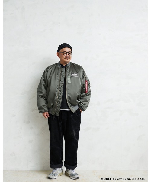 Alpha Industries（アルファインダストリーズ）の「ALPHA アルファ HERITAGE COLLECTION 797-5252026 WAIPER別注 VINTAGE MA-1 フライトジャケット 初期型（MA-1・メンズ・グレー系その他・S/M/L/XL/XXL）」の12枚目の写真
