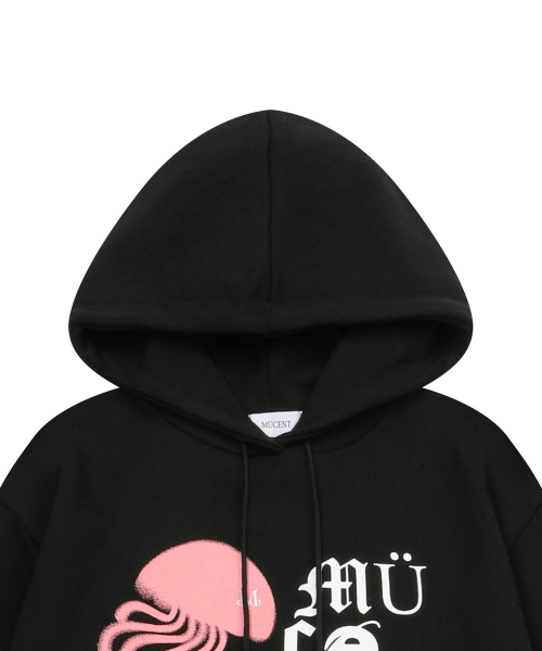 MUCENT(ムセント)の「ジェリーフィッシュ フードパーカー (男女共用)(パーカー・レディース・ブラック・SMALL/LARGE)」の8枚目の写真
