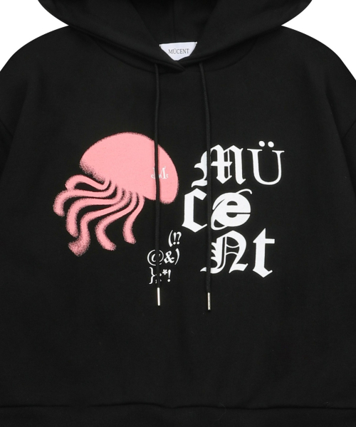 MUCENT(ムセント)の「ジェリーフィッシュ フードパーカー (男女共用)(パーカー・レディース・ブラック・SMALL/LARGE)」の7枚目の写真