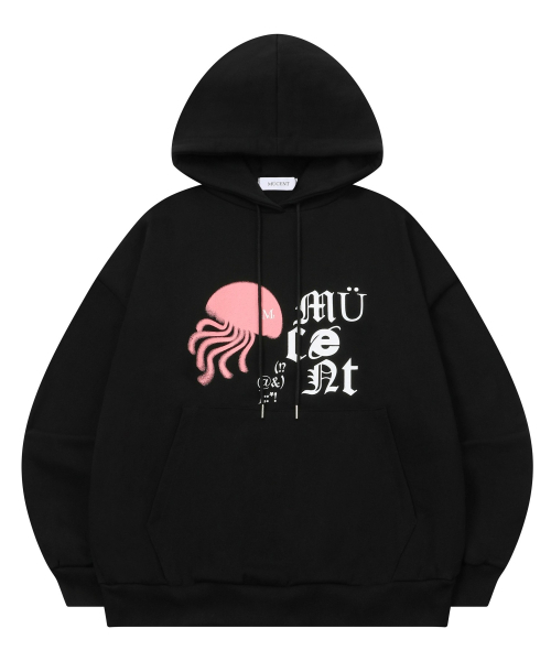 MUCENT(ムセント)の「ジェリーフィッシュ フードパーカー (男女共用)(パーカー・レディース・ブラック・SMALL/LARGE)」の5枚目の写真
