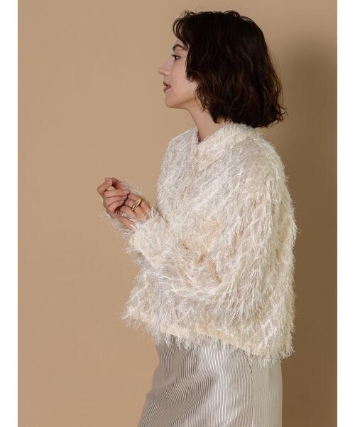 Te chichi CLASSIC（テチチクラシック）の「フリンジジャガードショートシャツ《2025winter catalog item》（シャツ/ブラウス・レディース・ブラック/オフホワイト・F）」の7枚目の写真