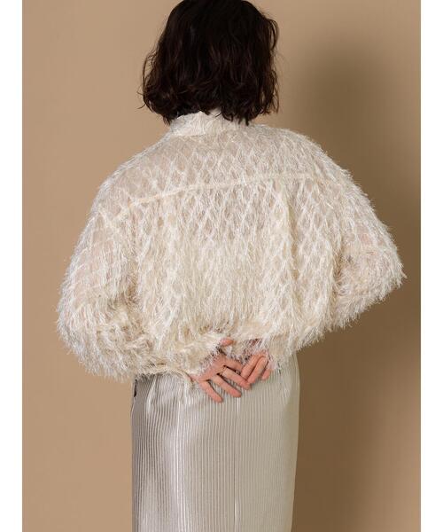 Te chichi CLASSIC（テチチクラシック）の「フリンジジャガードショートシャツ《2025winter catalog item》（シャツ/ブラウス・レディース・ブラック/オフホワイト・F）」の8枚目の写真