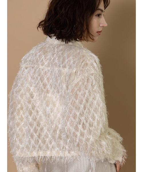 Te chichi CLASSIC（テチチクラシック）の「フリンジジャガードショートシャツ《2025winter catalog item》（シャツ/ブラウス・レディース・ブラック/オフホワイト・F）」の11枚目の写真