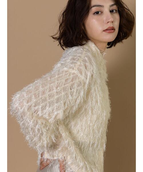 Te chichi CLASSIC（テチチクラシック）の「フリンジジャガードショートシャツ《2025winter catalog item》（シャツ/ブラウス・レディース・ブラック/オフホワイト・F）」の12枚目の写真