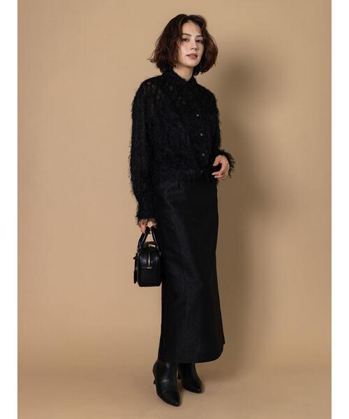 Te chichi CLASSIC（テチチクラシック）の「フリンジジャガードショートシャツ《2025winter catalog item》（シャツ/ブラウス・レディース・ブラック/オフホワイト・F）」の18枚目の写真