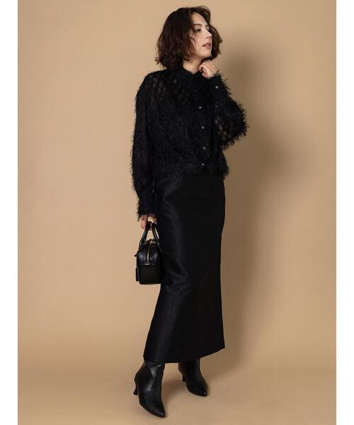 Te chichi CLASSIC（テチチクラシック）の「フリンジジャガードショートシャツ《2025winter catalog item》（シャツ/ブラウス・レディース・ブラック/オフホワイト・F）」の19枚目の写真