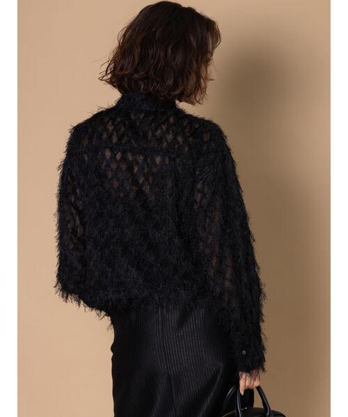 Te chichi CLASSIC（テチチクラシック）の「フリンジジャガードショートシャツ《2025winter catalog item》（シャツ/ブラウス・レディース・ブラック/オフホワイト・F）」の21枚目の写真