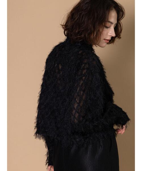 Te chichi CLASSIC（テチチクラシック）の「フリンジジャガードショートシャツ《2025winter catalog item》（シャツ/ブラウス・レディース・ブラック/オフホワイト・F）」の22枚目の写真