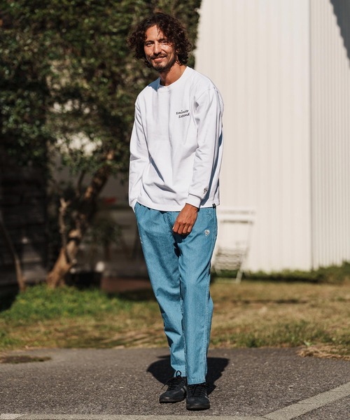 1minute 1second（ワンミニットワンセカンド）の「mlt5501-cursive foam print 10oz long sleeve shirt ロングスリーブカットソー(1M26H250)（Tシャツ/カットソー・メンズ・ブラック/グリーン系その他/ネイビー/ホワイト・M/L/XL）」の7枚目の写真