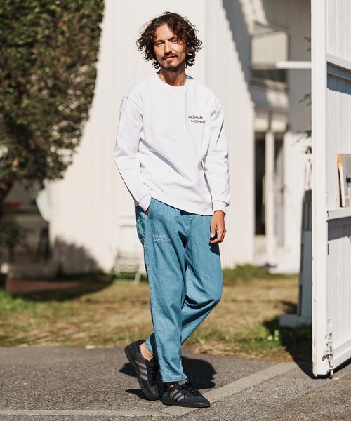 1minute 1second（ワンミニットワンセカンド）の「mlt5501-cursive foam print 10oz long sleeve shirt ロングスリーブカットソー(1M26H250)（Tシャツ/カットソー・メンズ・ブラック/グリーン系その他/ネイビー/ホワイト・M/L/XL）」の8枚目の写真