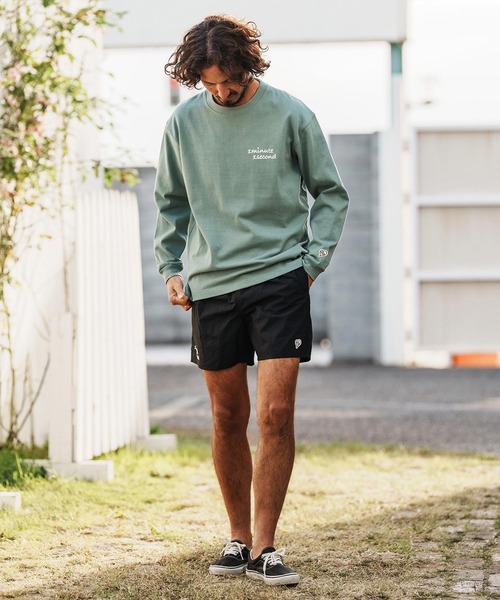 1minute 1second（ワンミニットワンセカンド）の「mlt5501-cursive foam print 10oz long sleeve shirt ロングスリーブカットソー(1M26H250)（Tシャツ/カットソー・メンズ・ブラック/グリーン系その他/ネイビー/ホワイト・M/L/XL）」の12枚目の写真