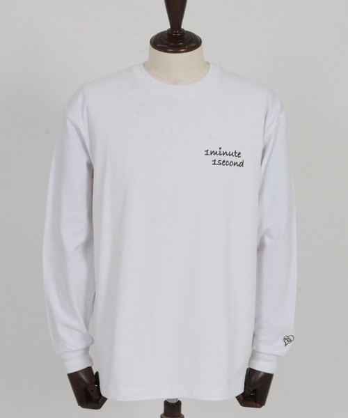 1minute 1second（ワンミニットワンセカンド）の「mlt5501-cursive foam print 10oz long sleeve shirt ロングスリーブカットソー(1M26H250)（Tシャツ/カットソー・メンズ・ブラック/グリーン系その他/ネイビー/ホワイト・M/L/XL）」の21枚目の写真