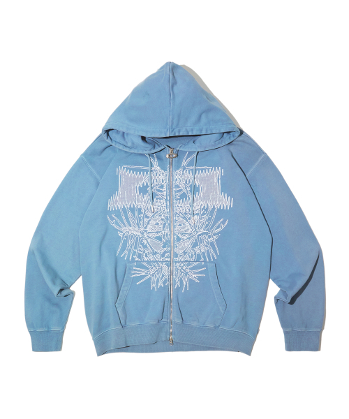 CRITIC（クリティック）の「GRID WORMHOLE HOODIE ZIPUP PIGMENT BLUE（パーカー・レディース・その他・MEDIUM/LARGE/X-LARGE）」の2枚目の写真