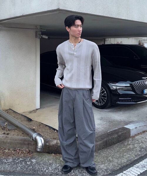 JUAN HOMME(ジュアンオム)の「ヘンリーネックリブニット(ライトグレー)(ニット/セーター・メンズ・その他・MEDIUM/LARGE)」の13枚目の写真