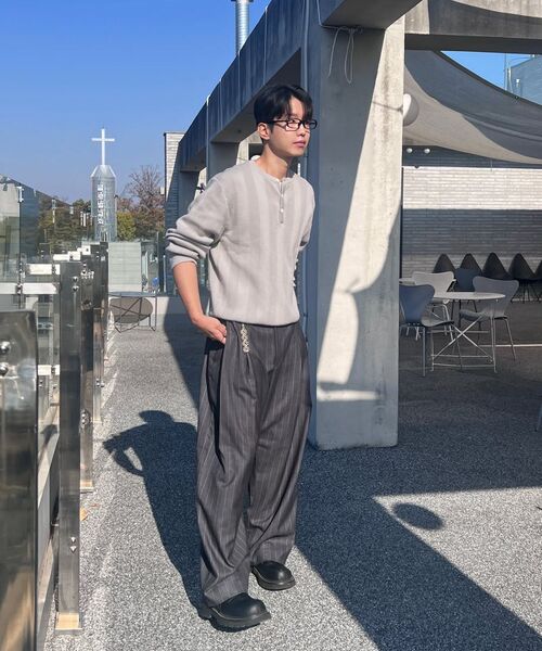 JUAN HOMME(ジュアンオム)の「ヘンリーネックリブニット(ライトグレー)(ニット/セーター・メンズ・その他・MEDIUM/LARGE)」の11枚目の写真