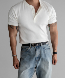 BOWLOW PRODUCT（バウロープロダクト）の「リブヘンリーネックマッスルニットT [アイボリー]（Tシャツ/カットソー）」