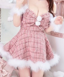 sugar nine（シュガーナイン）の「フロントリボンセットアップツイードサンタ【サンタコス 5点セット】（コスチューム/パーティーグッズ）」