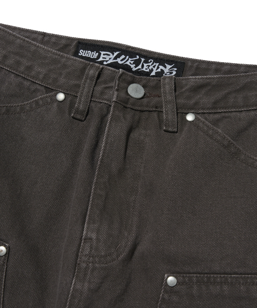 suade（スエード）の「CURVED DOUBLE KNEE PANTS [BROWN]（デニムパンツ・レディース・その他・SMALL/MEDIUM/LARGE）」の6枚目の写真