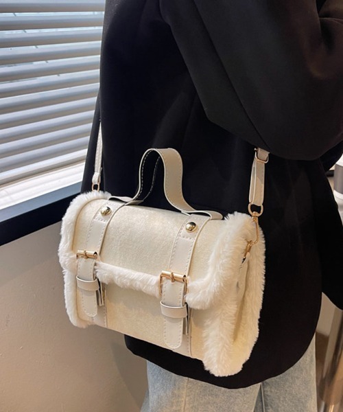 shoppinggo(ショッピングゴー)の「ファー付き2WAY ミニショルダーバッグ レディースバッグ ショルダーバッグ ハンドバッグ(ショルダーバッグ・レディース・ピンク/ホワイト/ブラウン/ブラック・FREE)」の9枚目の写真
