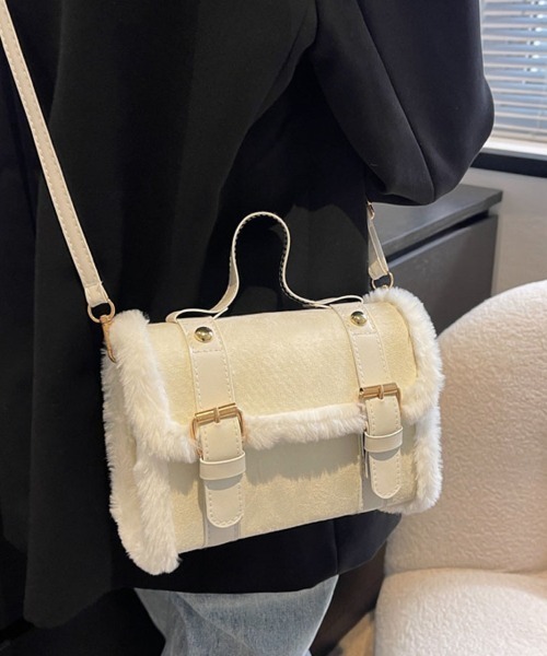 shoppinggo(ショッピングゴー)の「ファー付き2WAY ミニショルダーバッグ レディースバッグ ショルダーバッグ ハンドバッグ(ショルダーバッグ・レディース・ピンク/ホワイト/ブラウン/ブラック・FREE)」の10枚目の写真