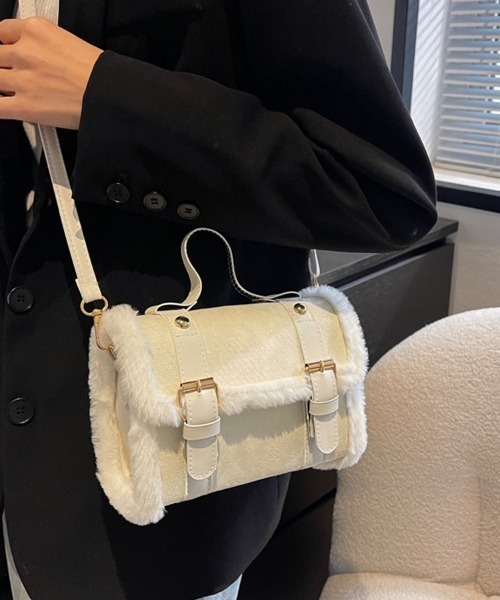 shoppinggo(ショッピングゴー)の「ファー付き2WAY ミニショルダーバッグ レディースバッグ ショルダーバッグ ハンドバッグ(ショルダーバッグ・レディース・ピンク/ホワイト/ブラウン/ブラック・FREE)」の12枚目の写真