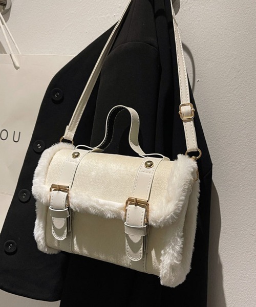 shoppinggo(ショッピングゴー)の「ファー付き2WAY ミニショルダーバッグ レディースバッグ ショルダーバッグ ハンドバッグ(ショルダーバッグ・レディース・ピンク/ホワイト/ブラウン/ブラック・FREE)」の13枚目の写真