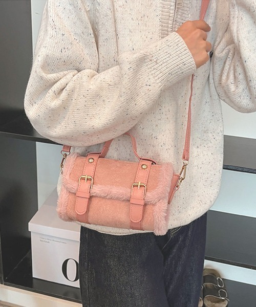 shoppinggo(ショッピングゴー)の「ファー付き2WAY ミニショルダーバッグ レディースバッグ ショルダーバッグ ハンドバッグ(ショルダーバッグ・レディース・ピンク/ホワイト/ブラウン/ブラック・FREE)」の16枚目の写真