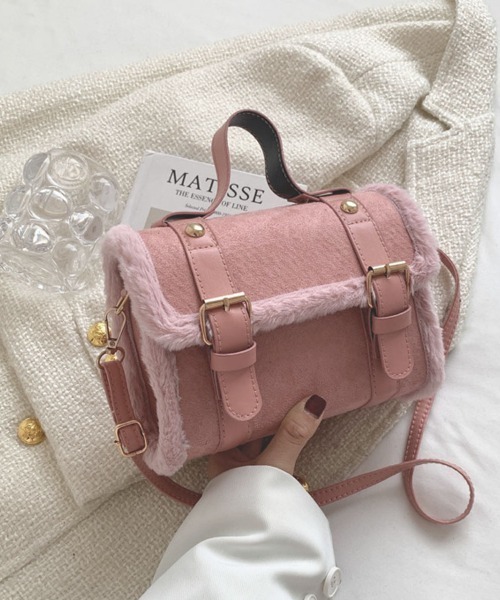 shoppinggo(ショッピングゴー)の「ファー付き2WAY ミニショルダーバッグ レディースバッグ ショルダーバッグ ハンドバッグ(ショルダーバッグ・レディース・ピンク/ホワイト/ブラウン/ブラック・FREE)」の19枚目の写真